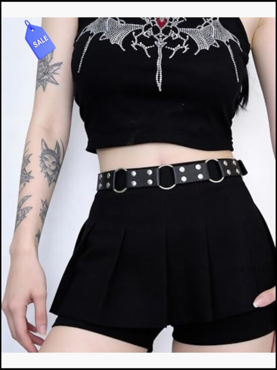 Adjustable Faux Leather Fashion Belt - Wide O-Ring Streetwear main image 7